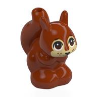 Деталь LEGO Animal, Squirrel with Tan Face, Dark Brown Eyes print, Темно-оранжевый