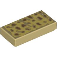 Деталь LEGO Tile 1 x 2 with Focaccia print, Песочный