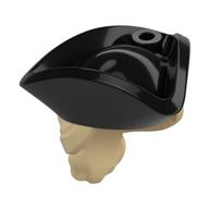 Деталь LEGO Minifig Hat with Hair, Pirate Hat Black with Ponytail, Песочный