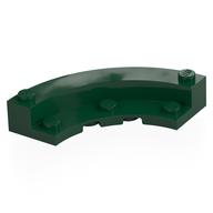 Деталь LEGO Brick Round 5 x 5 Macaroni with 1 / 3 Inner Side, Темно-зеленый