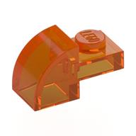 Деталь LEGO Кирпичик изогнутый 1 x 2 x 1, с изогнутым верхом, Прозрачный оранжевый