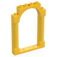 Деталь LEGO Panel 1 x 6 x 7 with 2 Columns and Arch, Желтый