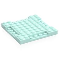 Деталь LEGO Brick Special 8 x 8 x 2/3 with Four Recessed Edges, Светлый морской волны