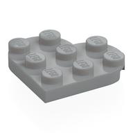 Деталь LEGO Plates Angled 3 x 3 with Heart Shape, Светлый сине-серый