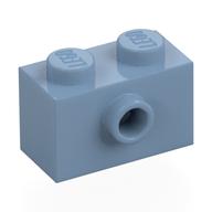 Деталь LEGO Кирпичик специальный 1 x 2, с одним центральным штырьком на одной стороне, Песочно-синий