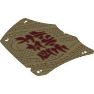 Деталь LEGO Sail, Tattered with Dark Red Asian Symbols print, Needs Size, Песочный