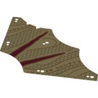 Деталь LEGO Sail, Tattered with Dark Red Stripes print, Needs Size, Песочный
