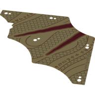 Деталь LEGO Sail, Tattered with Dark Red Stripes print, Needs Size, Песочный
