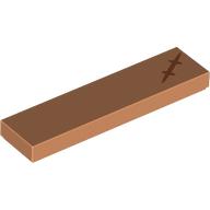 Деталь LEGO Tile 1 x 4 with Medium Nougat Scar print, Телесный