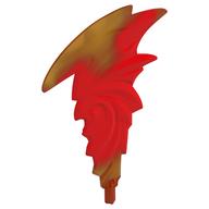 Деталь LEGO Animal, Dragon, Wing with Trans-Red Pattern, Axle, Прозрачный оранжевый