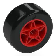 Деталь LEGO Wheel 30 x 20 with Black Tire Pattern, Красный