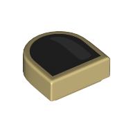 Tile Round 1 x 1 Half Circle with Black Nail, Dark Bluish Grey Shine print