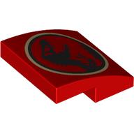 Slope Curved 2 x 2 x 2/3 with Jurassic Park Logo print