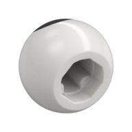 Деталь LEGO Technic Ball Joint with Black Dot/Eye print, Белый