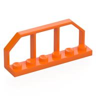 Деталь LEGO Plate Special 1 x 6 with Train Wagon End Fence, Оранжевый
