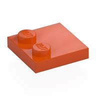 Деталь LEGO Пластина 2 x 2 только с 2 штырьками, Красно-оранжевый