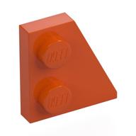 Деталь LEGO Пластина правая 2 x 2 27deg, Красно-оранжевый