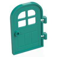 Деталь LEGO Door Right 4 x 6 with Curved Top, Bars, Темно-бирюзовый
