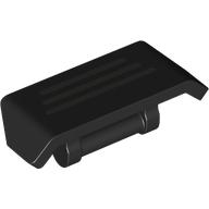 Деталь LEGO Spoiler 2 x 4 with Handle with Silver Stripes print, Черный