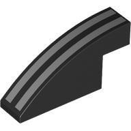 Деталь LEGO Slope Curved 1 x 4 x 1 2/3 No Studs with Silver Stripes print, Черный