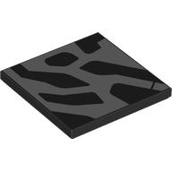 Деталь LEGO Tile 4 x 4 with Silver Shapes print, Черный