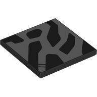 Деталь LEGO Tile 4 x 4 with Silver Shapes print, Черный