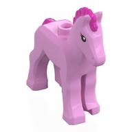 Animal, Foal with Black Eyes, Dark Pink Mane, Tail print