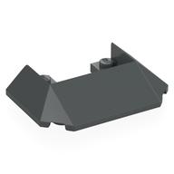 Деталь LEGO Wedge Sloped 45° 6 x 4 Double / 33°, 9 Bottom Tubes [Train Roof], Темный сине-серый
