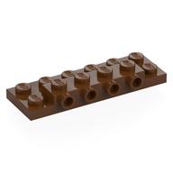Деталь LEGO PLATE 2X6X2/3 W 4 HOR. KNOB, Красно-коричневый