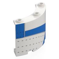 Деталь LEGO Panel 4 x 4 x 3 Quarter Cylinder with Blue Dunk Shoe Left Heel Tab print, Белый