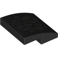 Деталь LEGO Slope Curved 2 x 2 x 2/3 with Silver Scales print, Черный