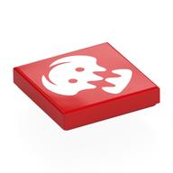 Деталь LEGO Tile 2 x 2 with White Viking Insignia print, Красный