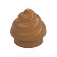 Деталь LEGO Plate Round 1 x 1 Swirled Top / Poo, Средне-темный телесный