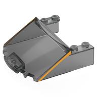 Деталь LEGO Windscreen 6 x 6 x 1 2/3 with Bright Light Orange Stripes print, Цвет не указан/любой