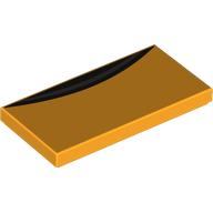 Деталь LEGO Tile 2 x 4 with Black Air Vent print, Ярко-светло-оранжевый