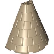 Деталь LEGO Tower Roof 4 x 8 x 6 Half Cone Shaped with Roof Tiles, Темно-песочный