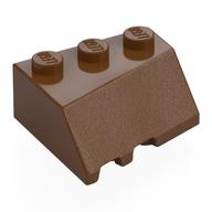 Деталь LEGO Brick Wedged 3 x 3 Right with Slope 45°, Красно-коричневый
