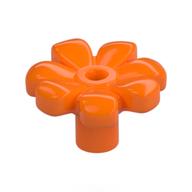 Деталь LEGO Plant, Flower, Minifig Accessory with 7 Thick Petals and Pin, Center Ring, Оранжевый
