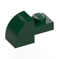 Деталь LEGO Кирпичик изогнутый 1 x 2 x 1, с изогнутым верхом, Темно-зеленый