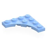 Деталь LEGO Plate Special 4 x 4 with Curved Cutout, Ярко-светло-голубой