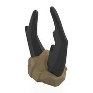Деталь LEGO Headwear, Pearl Titanium Beetle Claws Pattern, Темно-песочный