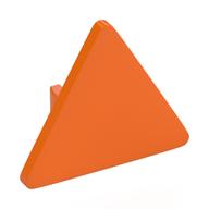 Деталь LEGO Road Sign Clip-on 2.2 x 2.667 Triangular with Open O Clip, Оранжевый