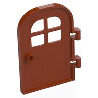 Деталь LEGO Door Right 4 x 6 with Curved Top, Bars, Темно-оранжевый