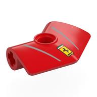 Деталь LEGO Technic Panel Fairing 2 x 3 x 1 #4 Angled 135° with Silver Stripes, Ferrari Logo print, Красный