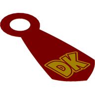 Деталь LEGO Neckwear Tie with Yellow 'DK' print, Красный