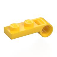 Деталь LEGO Plate Special 1 x 2 with Pin Hole On Side, Желтый