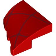 Деталь LEGO Slope Curved 2 x 2 with Stud Notch Right with Dark Red Webs print, Красный