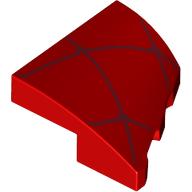 Деталь LEGO Slope Curved 2 x 2 with Stud Notch Left with Dark Red Webs print, Красный