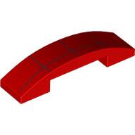 Деталь LEGO Slope Curved 4 x 1 Double with Dark Red Webs print, Красный