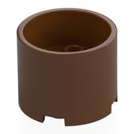 Деталь LEGO Brick Round 3 x 3 x 2 with Recessed Center with 2 x 2 Studs and Axle Hole, Красно-коричневый